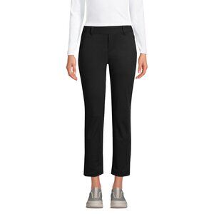 Women's Lands' End Flex Mid Rise Pull On Crop Pants Black XL Tall